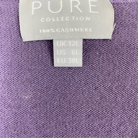 Pure Collection 100% Cashmere Vneck sweater size 6 - Picture 9 of 9